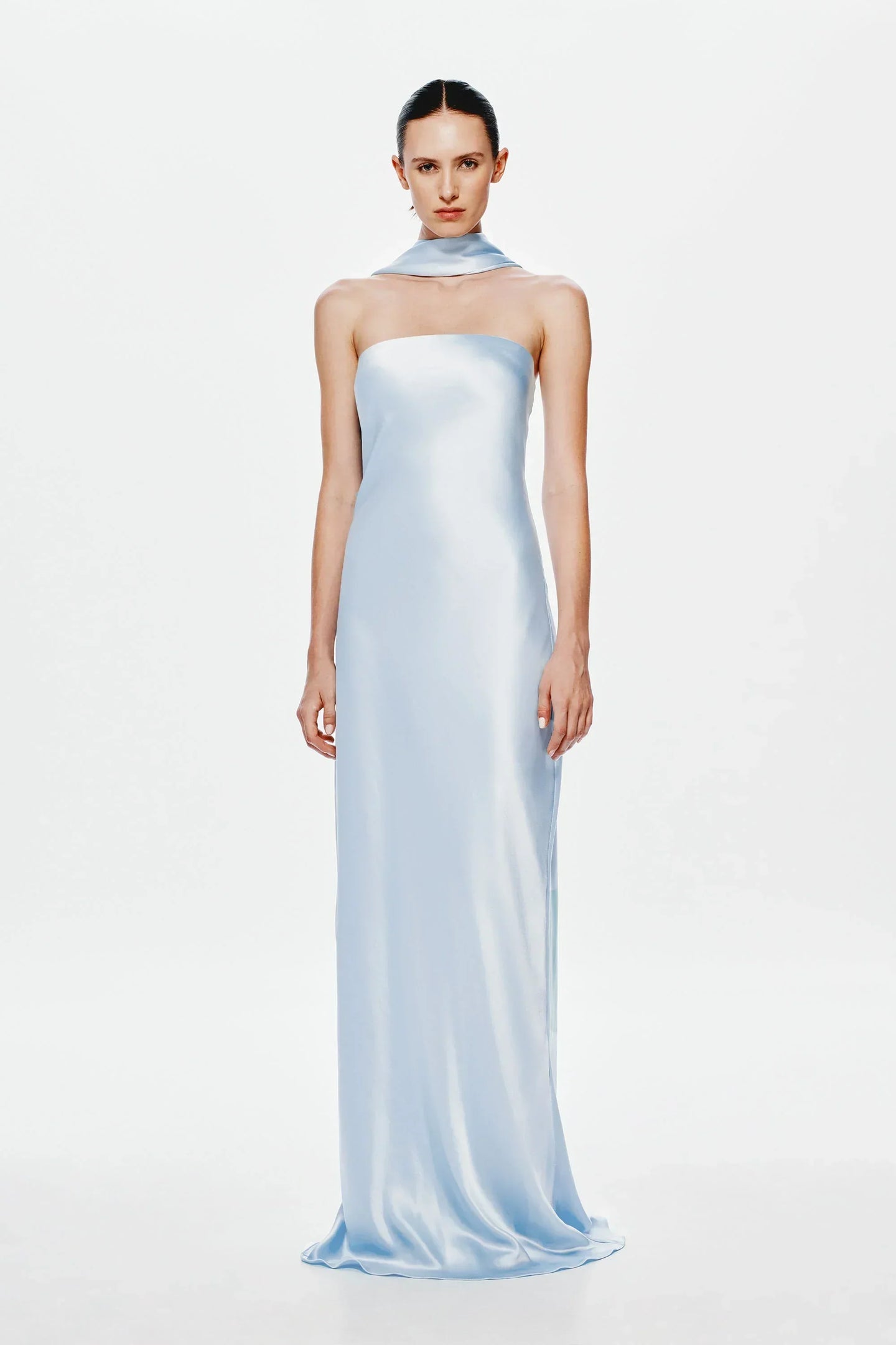 Misha Lilia Satin Gown - Dove