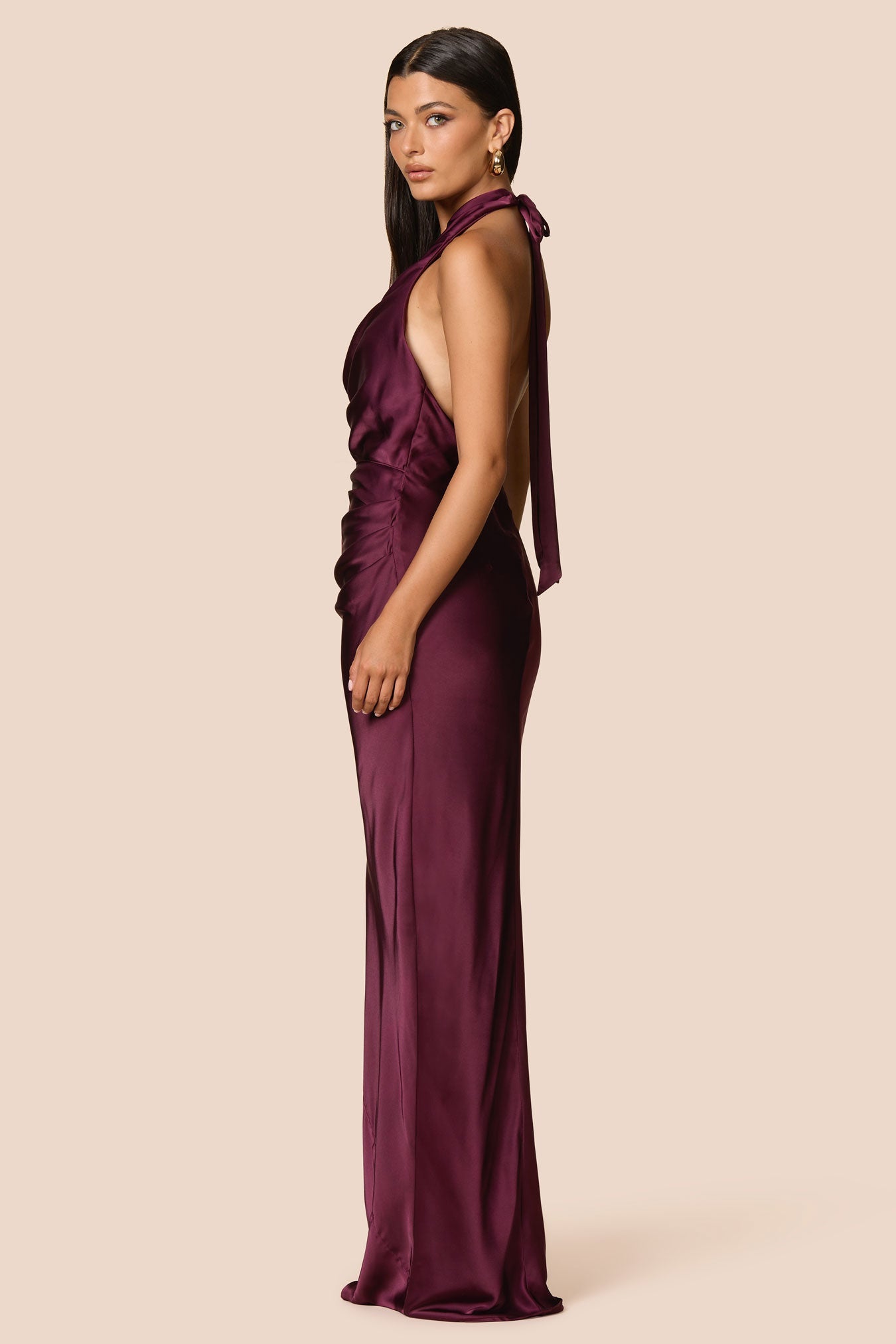 Nookie Penelope Drape Gown - Mulberry (PREORDER)